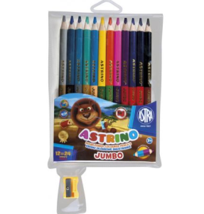 Kredki 12kol/24kol ołówkowe dwustronne JUMBO ASTRINO