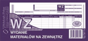 WZ Wydanie materiałów na zewnątrz 1/3 A-4  351-8