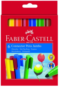 Flamastry 6 kolorów connector JUMBO 155208   Faber Castell 