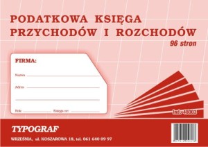 Podatkowa księga przychodów i rozchodów A4 96k Typograf