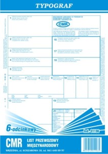 List przewozowy CMR 6-odcinkowy A4 Typograf