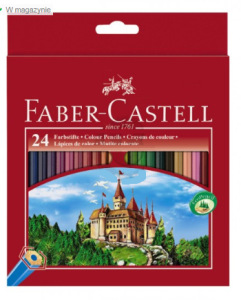 Kredki 24 kolory ołówkowe zamek szesciokątne 111224  Faber Castell 