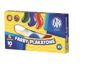 Farby plakatowe 6 kolorów 10 ml ASTRA