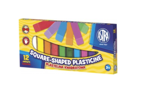 Plastelina 12 kolorów kwadratowa ASTRA