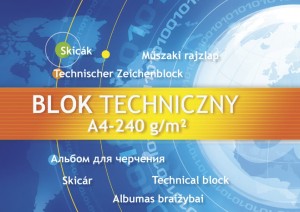 Blok techniczny A-4 BIAŁY 250g Kreska 