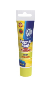 Farby plakatowe 30 ml TUBA cytryna Astra