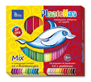 Plastelina MIX 24 kolory 15g. Tetis
