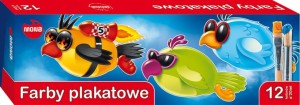 Farby plakatowe 12 kol. 20ml. MONA