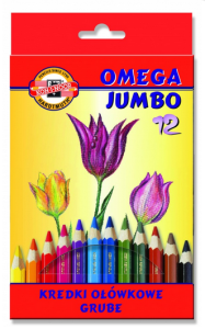 Kredki 12 kolorów OMEGA JUMBO 3372 Koh-I-Noor
