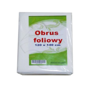 OBRUS FOLIOWY BIAŁY 120*140