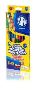 KREDKI 12/24 KOL OŁÓWKOWE DWUSTRONNE ASTRA