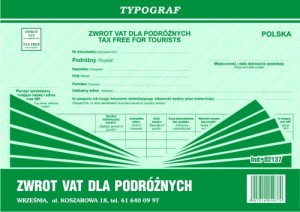 Zwrot VAT dla podróżnych A4 Typograf