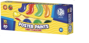 Farby plakatowe 10 kolorów 20 ml Astra
