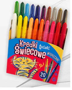 Kredki 20 kolorów świecowe tetiski wykręcane KT-010-AE  Tetis