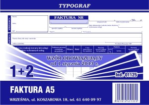 Faktura VAT A5 1+2 Typograf