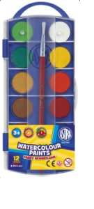 Farby akwarelowe 12 kolorów  23,5 mm Astra