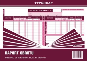 Raport obrotu A4 Typograf